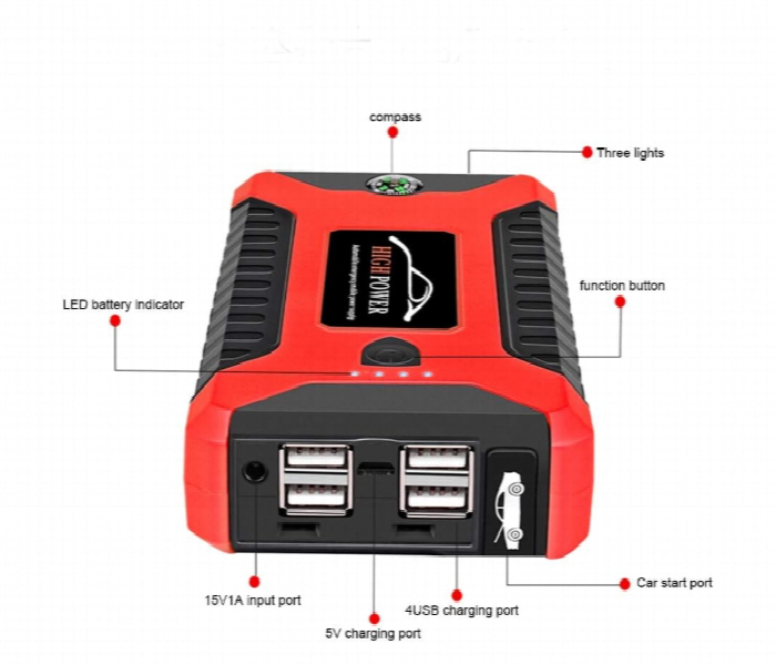 High Power Multi Function Car Jump Starter With Led Light And Usb Ports - Zoom Image 4