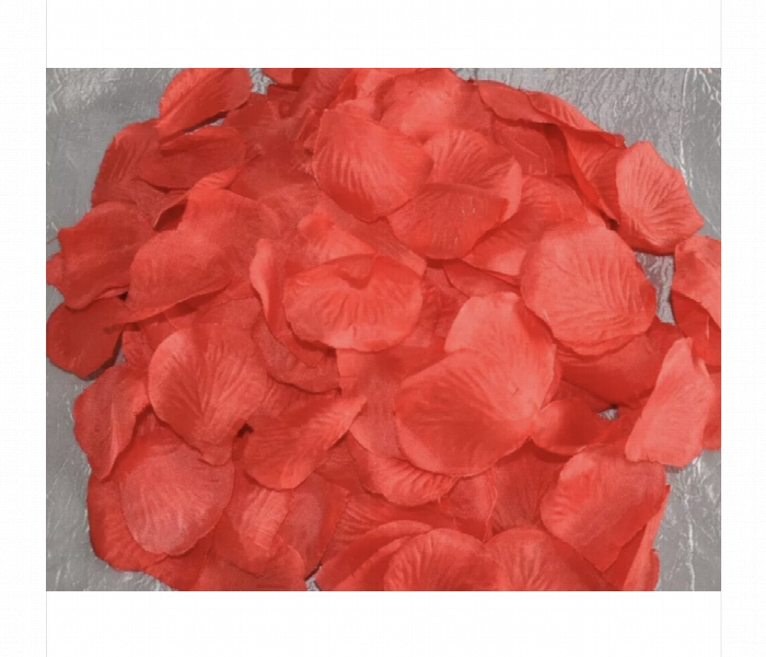 Artificial Red Rose Petals 100Pcs Pack Poly Silk Decor - Zoom Image