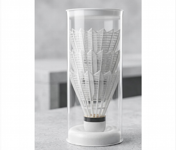 3Pc Nylon Badminton Shuttlecocks With Cork Base White - Zoom Image