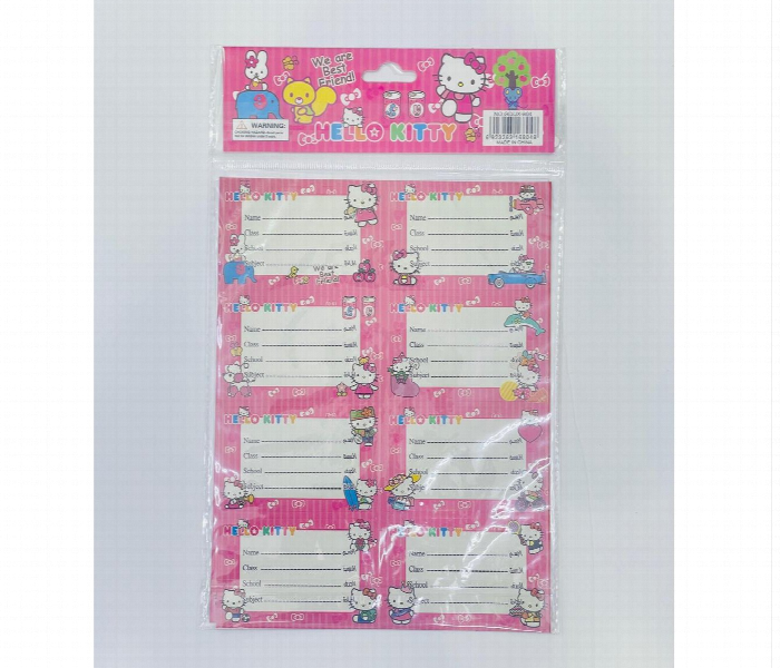 Hello Kitty Name Sticker 3 Sheets School Label Set Pink - Zoom Image