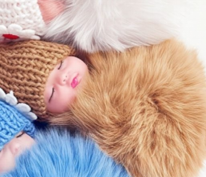 Cute Plush Sleeping Doll Keychain 1Pc Brown - Zoom Image 2