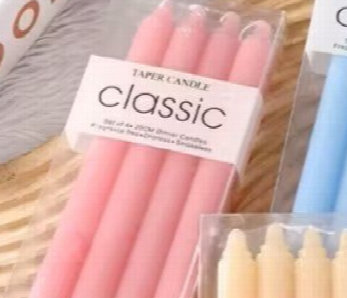 Normal Table Candles 14Cm 4 Pieces Set Pink - Zoom Image 2