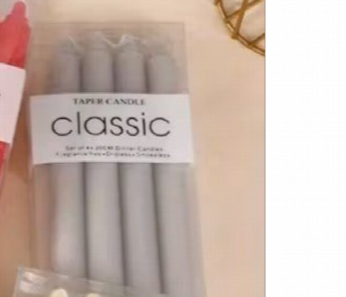 Normal Table Candles 14Cm 4 Pieces Set Grey - Zoom Image 2