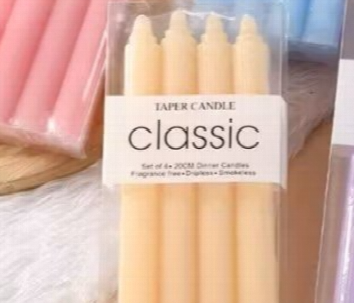 Normal Table Candles 14Cm 4 Pieces Set Orange - Zoom Image 2