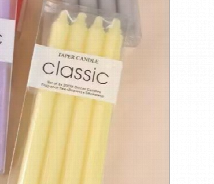 Normal Table Candles 14Cm 4 Pieces Set Yellow - Zoom Image 2