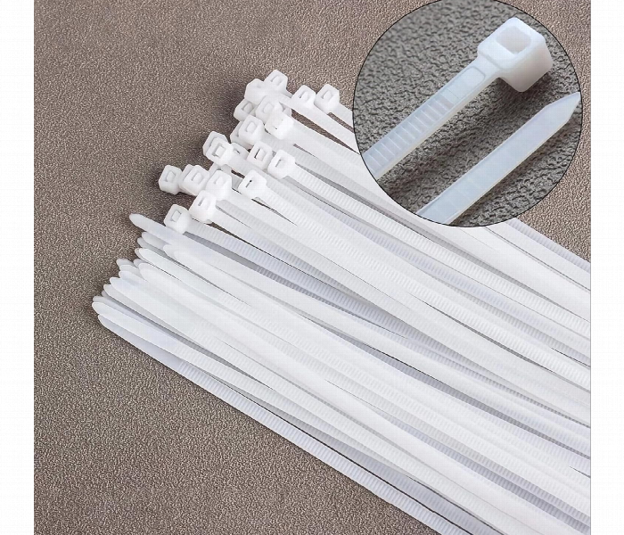 Nylon Cable Ties 100 Pieces Self Locking White Zip Ties - Zoom Image 2