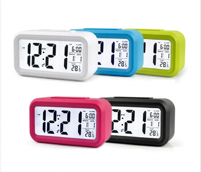 Multifunction Led Digital Alarm Clock Lcd Display 1 Piece White - Zoom Image 1