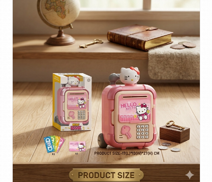 Hello Kitty Electronic Suitcase Mini Bank With Keypad - Zoom Image
