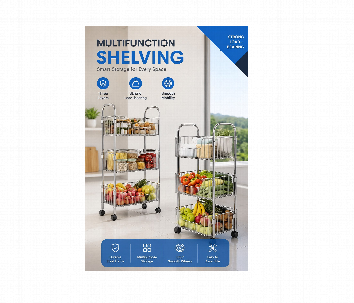 Fleximove Multifunctional Storage Rack With Smooth Glide Wheels Space Saving Organizer - Zoom Image 1