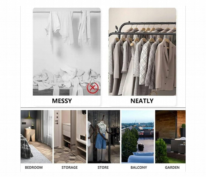 Multifunctional Drying Rack 48Kg Clothes Storage Black - Zoom Image 2