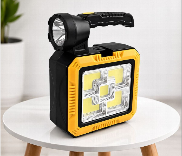 Solar Portable Multi Function 7739 L Rechargeable Led Flashlight With Emergency Tool Kit Yellow - Zoom Image 1
