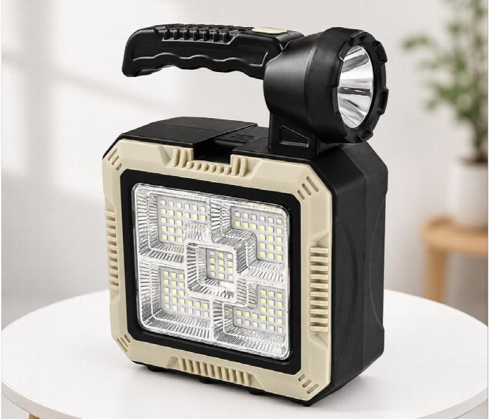 Solar Portable Multi Function 7739 L Rechargeable Led Flashlight With Emergency Tool Kit Gray - Zoom Image 1