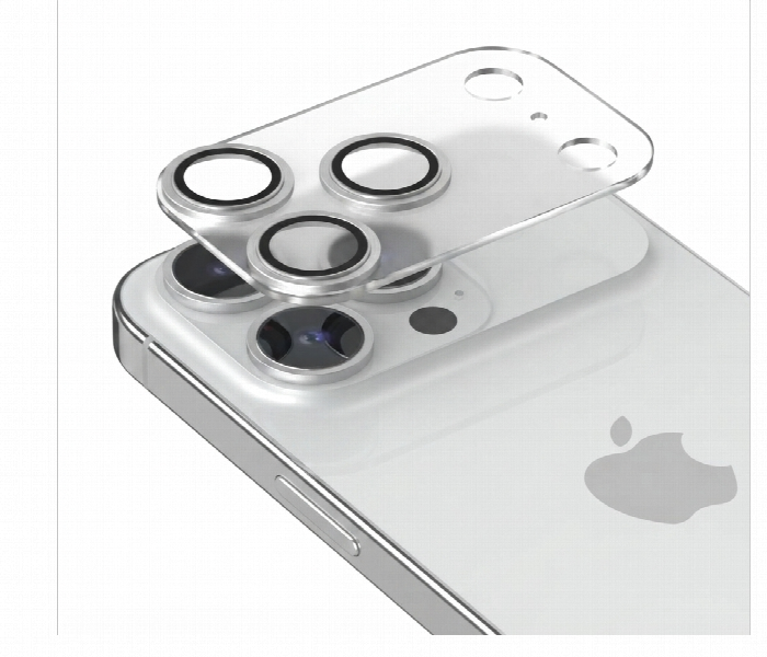 Iphone 17 Pro Max Silver Matte Full Camera Protector - Zoom Image