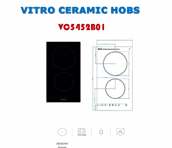 Silverline Vitro Ceramic Hob Vc5452B01 30Cm Touch Control - Zoom Image 1