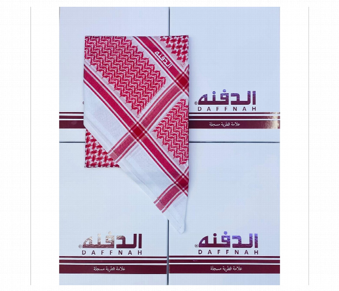 Gattara Daffnah Red Shamagh Premium Zigzag Pattern Size 55 - Zoom Image 1