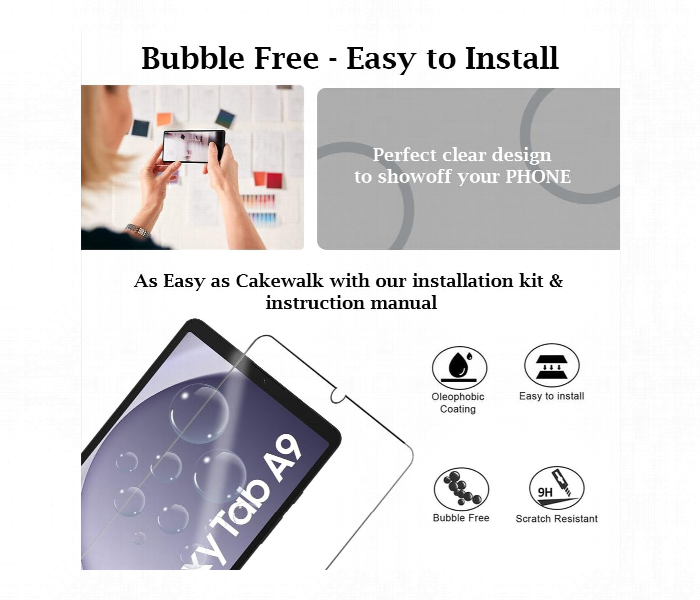 Samsung A9 Tablet 9H Tempered Glass Screen Protector - Zoom Image 3
