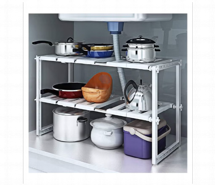 Heavy Duty Expandable Adjustable Kitchen Rack Space Saving Storage Organizer - Zoom Image 3