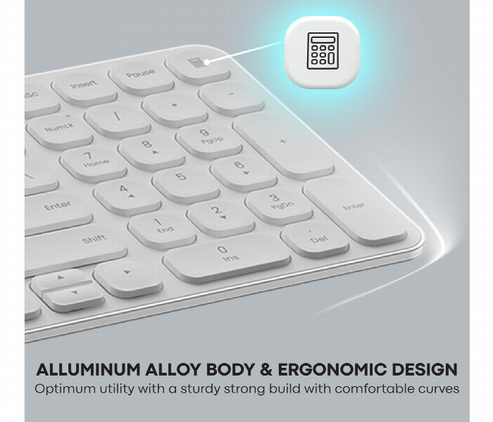 Rapoo 9320M Wireless Keyboard Mouse Combo Multi Device White - Zoom Image 5