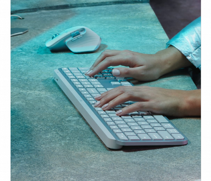Logitech Mx Keys S Wireless Keyboard Backlit Easy Switch Pale Gray - Zoom Image 4