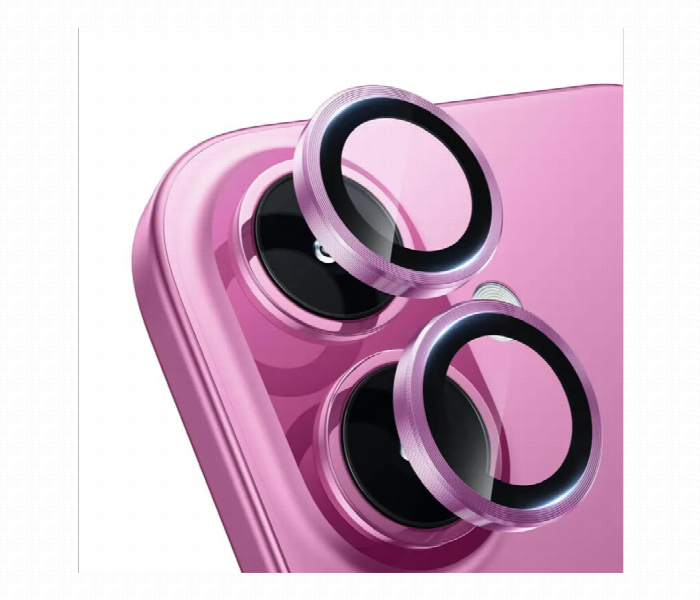 Iphone 16 Plus Pink Metallic Camera Lens Protector - Zoom Image