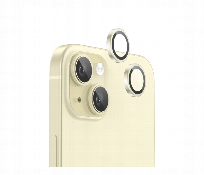 Iphone 15 Plus Yellow Metallic Camera Lens Protector - Zoom Image