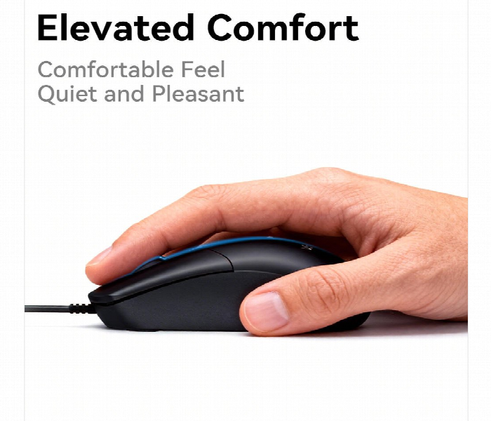 Veggieg G005 Wired Optical Mouse 3 Button Ergonomic Usb Black - Zoom Image 2
