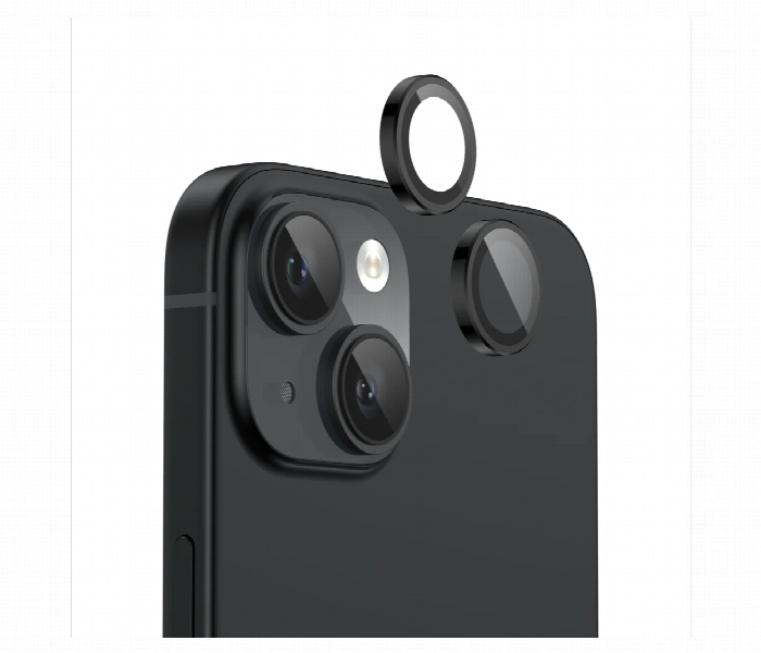 Iphone 15 Plus Black Metallic Camera Lens Protector - Zoom Image