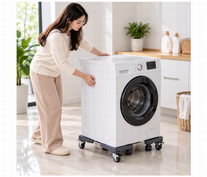 Adjustable Washing Machine And Refrigerator Base Stand With Wheels - Zoom Image 3