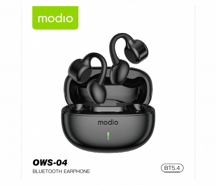 Modio Ows 04 Open Ear Wireless Bluetooth Earbuds Black - Zoom Image