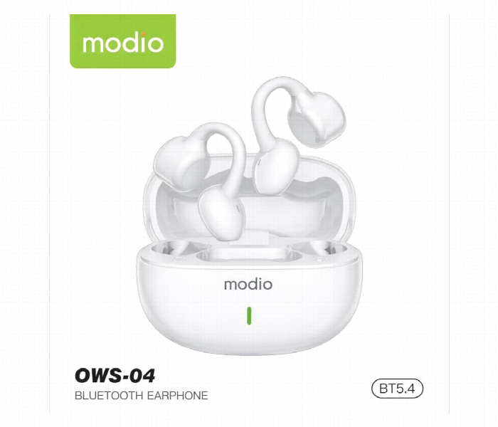 Modio Ows 04 Open Ear Wireless Bluetooth Earbuds White - Zoom Image