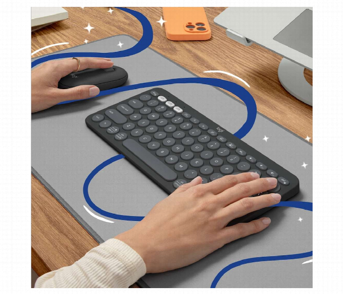 Logitech Pebble Keys 2 K380S Wireless Keyboard Bluetooth Tonal Graphite - Zoom Image 2
