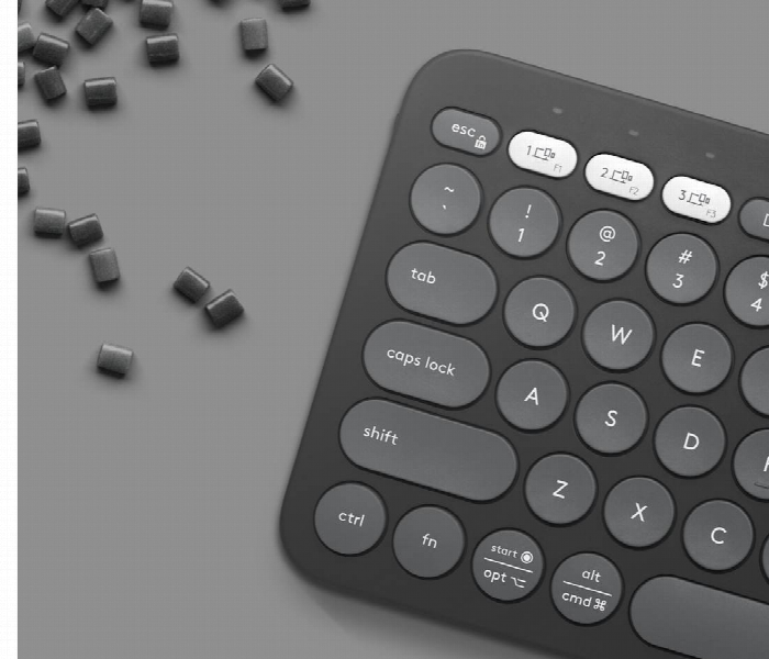 Logitech Pebble Keys 2 K380S Wireless Keyboard Bluetooth Tonal Graphite - Zoom Image 3