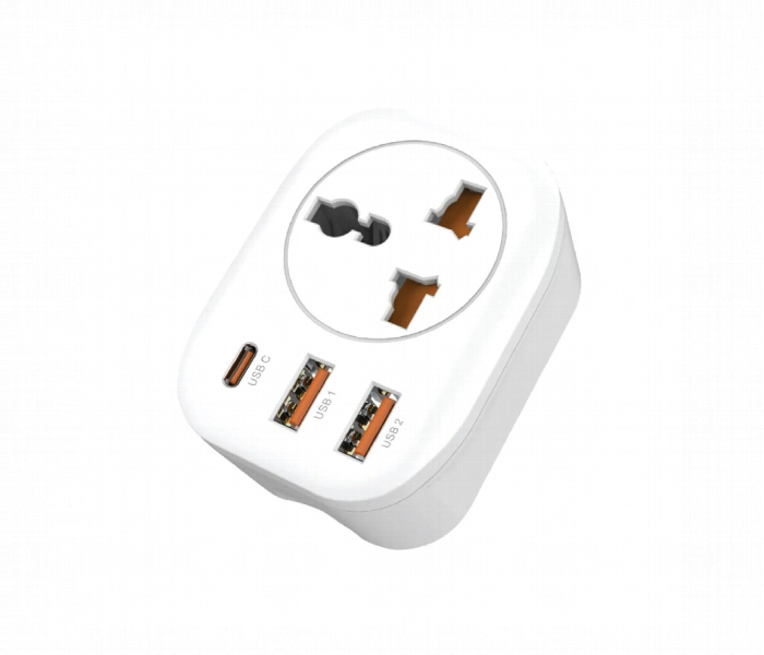 Qbest 2Usb Type C Multi Functional Travel Adapter - Zoom Image