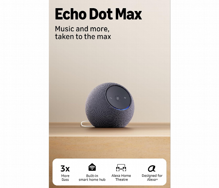 Amazon Echo Dot Max Smart Speaker Black With Alexa Plus - Zoom Image 2