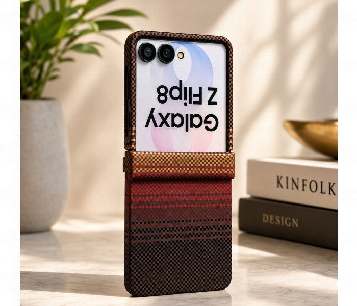 Samsung Z Flip 8 Pl8 Brown Red Gradient Pattern Case - Zoom Image