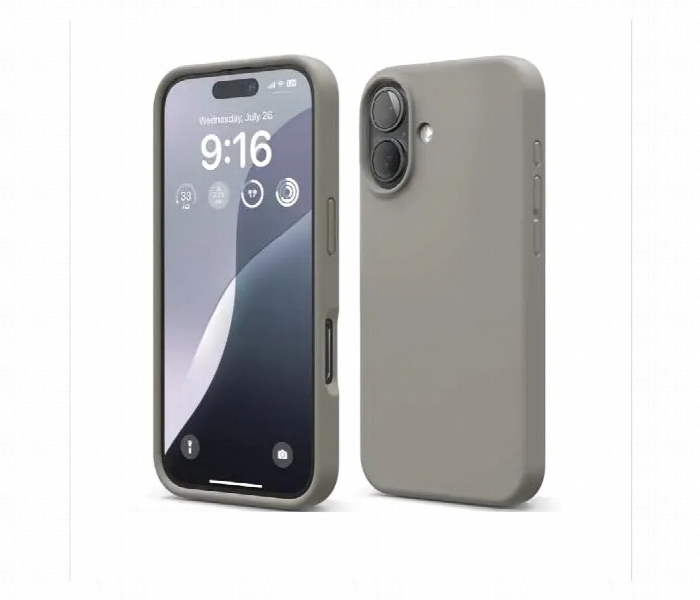 Iphone 16 Silicone Case Gray Soft Touch Protection - Zoom Image