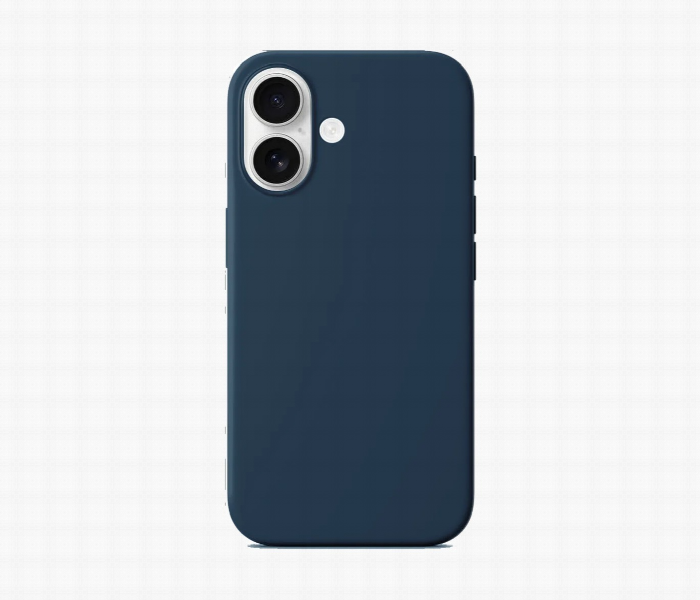 Iphone 16 Silicone Case Dark Blue Soft Touch Protection - Zoom Image