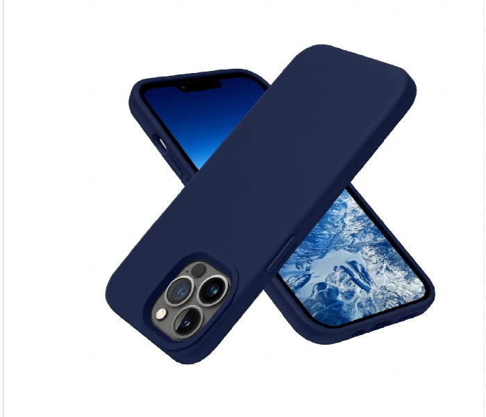 Iphone 14 Pro Max Silicone Case Dark Blue Soft Touch - Zoom Image