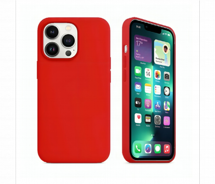 Iphone 13 Pro Max Red Silicone Case Matte Finish - Zoom Image